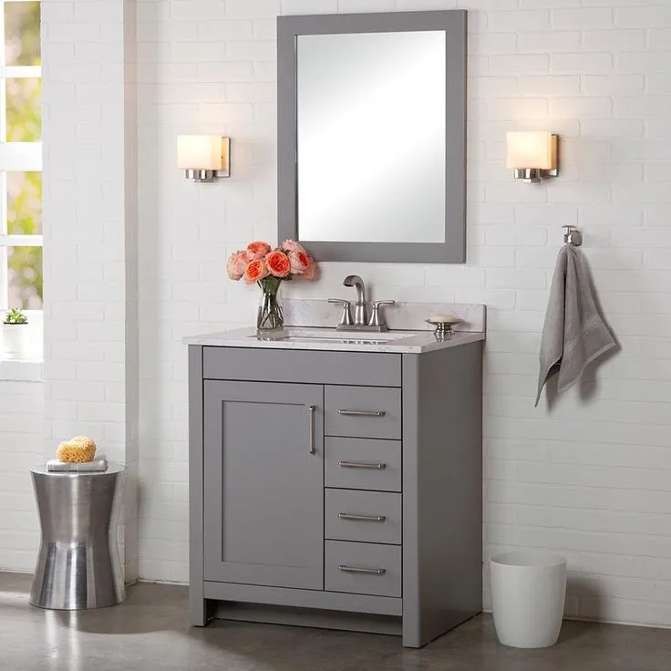Westcourt 36 in. W x 21 in. D x 34 in. H Bath Vanity Cabinet Only in Sterling Gray, photo 3 of 22