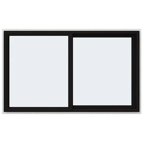 FiniShield V-4500 59-1/2 × 35-1/2 × 3 in Jamb Right-operable Vinyl Black Sliding Window Full Screen Included