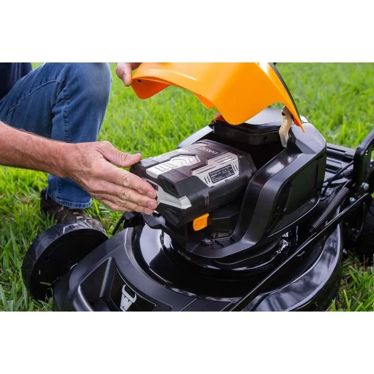MOWOX 19 in. 62-Volt, 2-n-1 RWD Self Propelled Cordless High Wheel Walk Behind Mower with 4 Ah Lith-ion Battery and Charger, photo 3 of 6