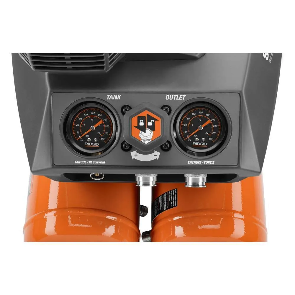 RIDGID 4.5 Gal. Portable Electric Strong Start Air Compressor with 15° 1-3/4 in. Coil Roofing Nailer, photo 4 of 9