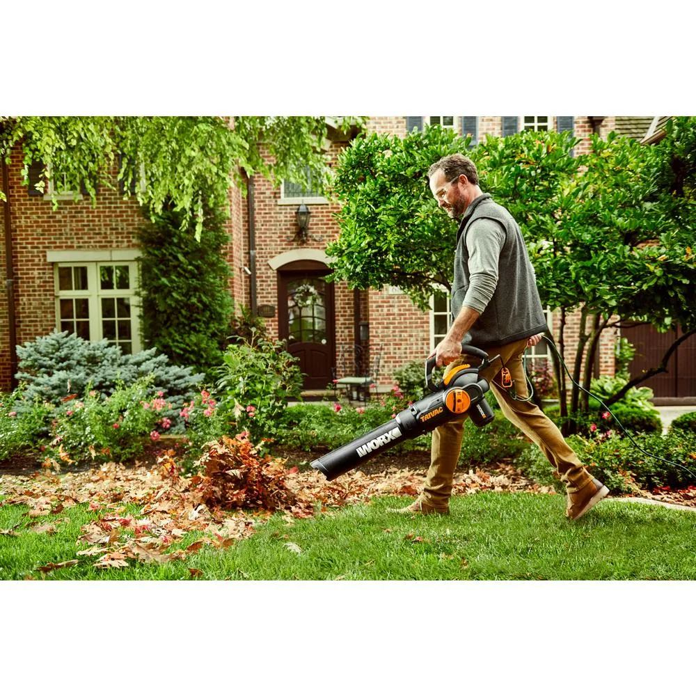 Worx TRIVAC 2.0 70 MPH 600 CFM Electric 12 Amp 3-in-1 Blower, Mulcher, Yard and Lawn Vacuum with Metal Impeller, photo 8 of 12