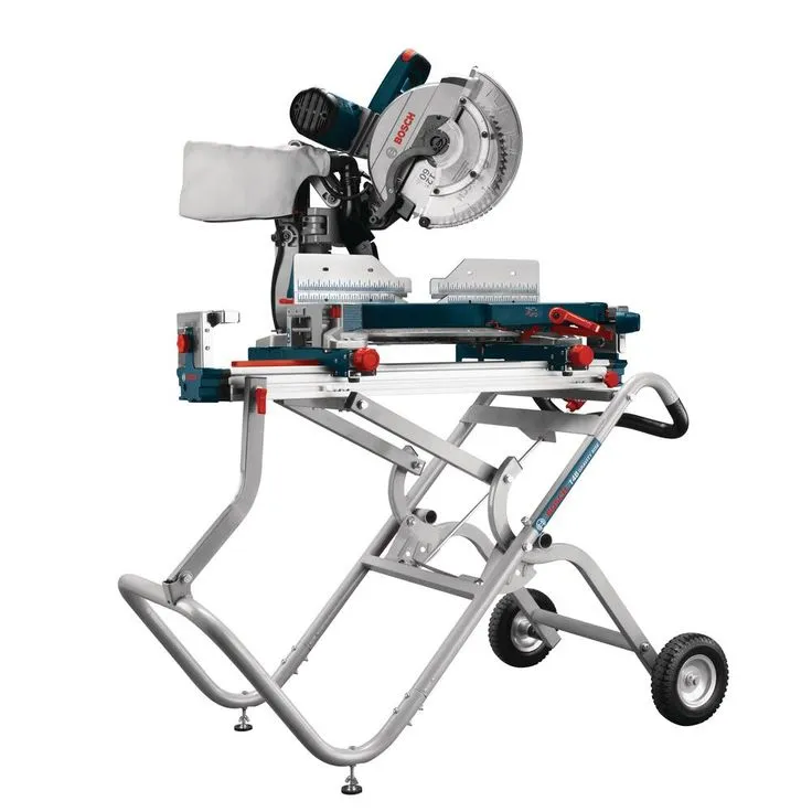 Bosch 15 Amp 12 in. Corded Dual-Bevel Sliding Glide Miter Saw Combo Kit with Bonus Gravity Rise Wheeled Miter Saw Stand, photo 3 of 4