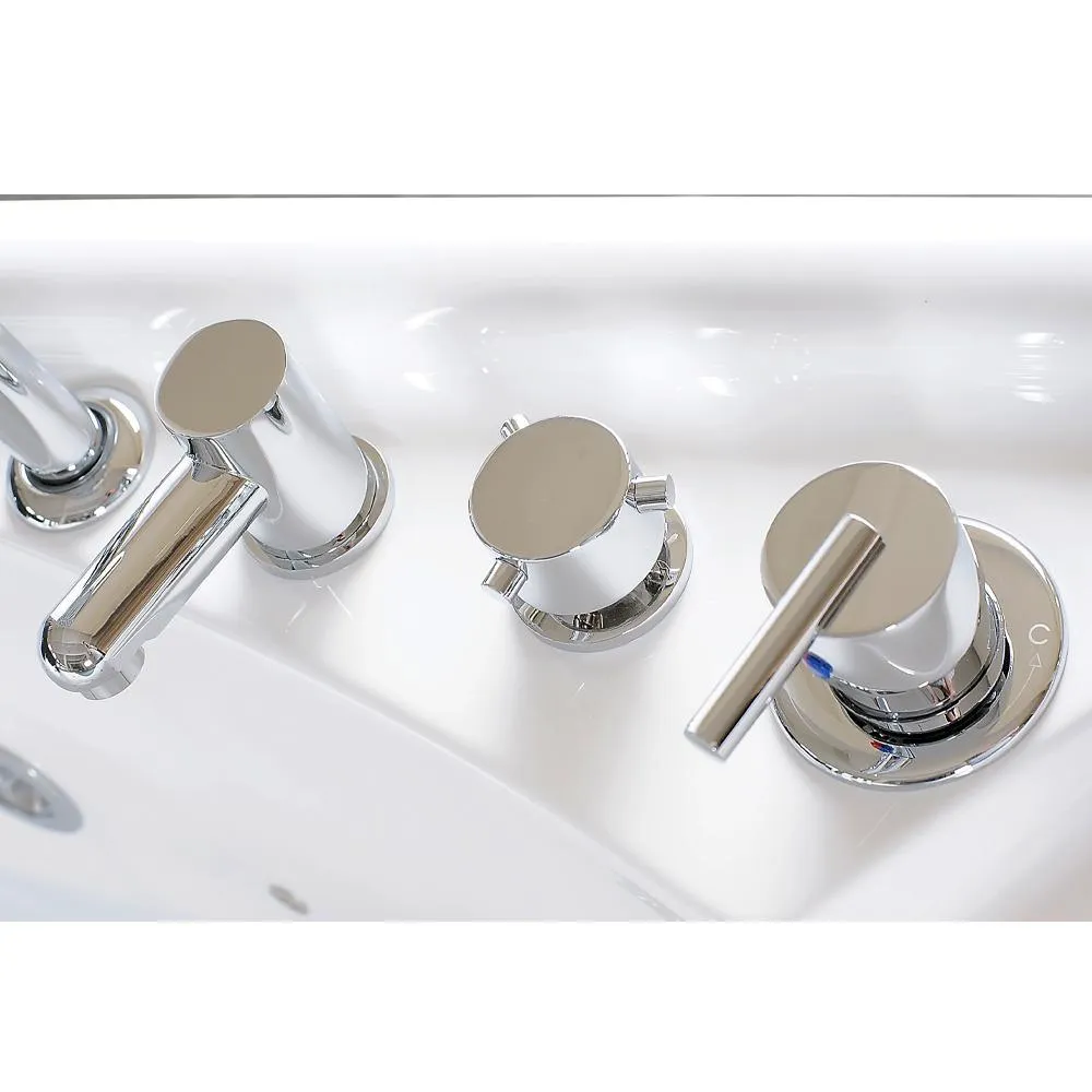 60 in. Center Drain Corner Alcove Whirlpool Bathtub in White, photo 5 of 7