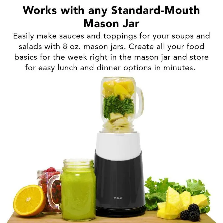 Mason Jar Ready Personal 24 oz. 1-Speed Grey Blender 2-Basic Pack, photo 6 of 7