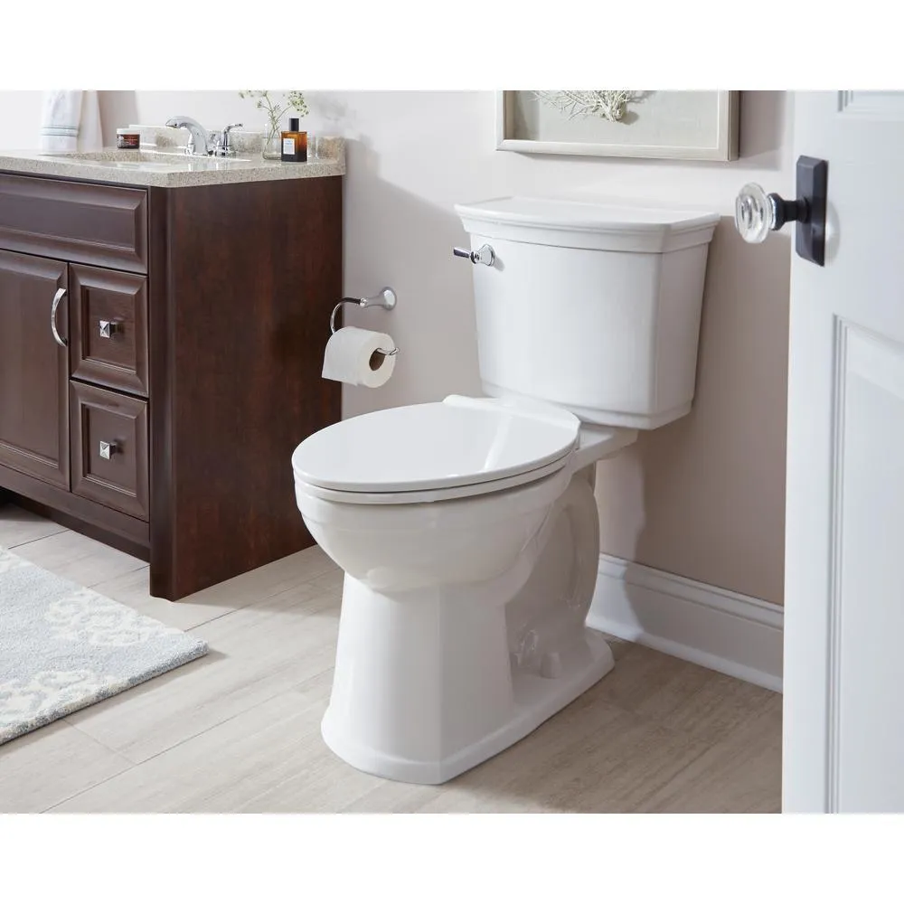 VorMax Plus Tall Height 2-Piece 1.28 GPF Single Flush Elongated Toilet in White with Slow Close Seat, photo 5 of 11