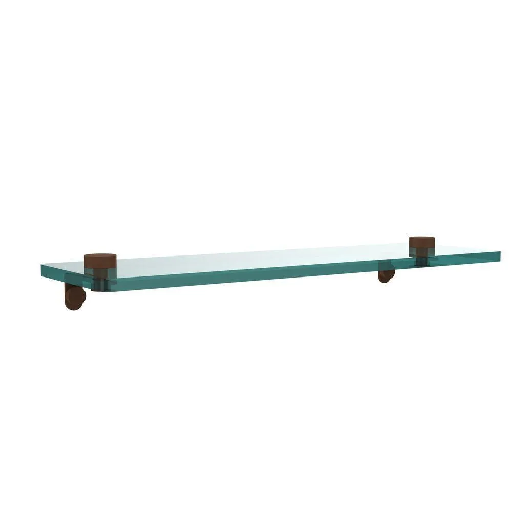 Allied Brass 16 in. L x 2 in. H x 5 in. W Clear Glass Vanity Bathroom Shelf in Satin Brass, photo 13 of 14