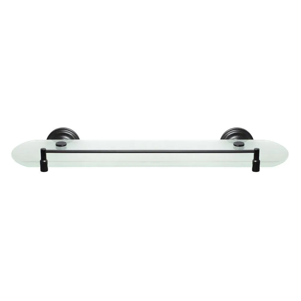 MODONA Viola 20 in. Frosted Glass Shelf with Rail in Rubbed Bronze, photo 2 of 8