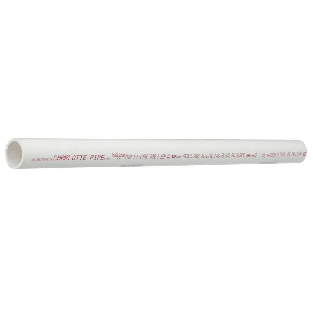 Charlotte Pipe 1-1/4 in. x 2 ft. PVC DWV Sch. 40 Pipe, photo 5 of 8