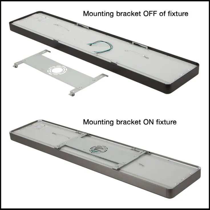 Commercial Electric 4 ft. x 10 in. Blackened Steel Back-Lit LED Panel Light 4000 Lumens 3000K 4000K 5000K Dimmable Kitchen Lighting, photo 9 of 10