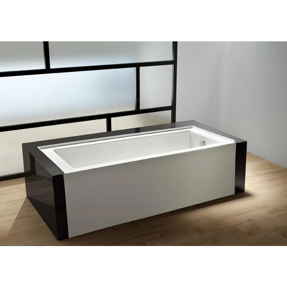 Aqua Eden Contemporary 5 ft. Acrylic Right Hand Drain Rectangular Alcove Non-Whirlpool Bathtub in White, photo 2 of 5