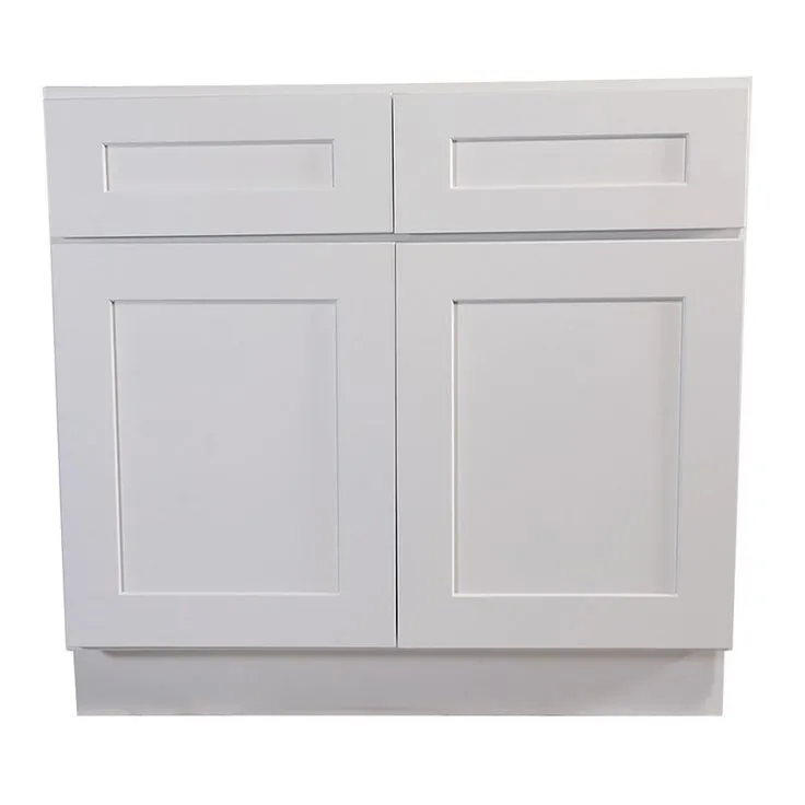 Brookings Plywood Ready to Assemble Shaker 48x34.5x24 in. 2-Door 2-Drawer Base Kitchen Cabinet in White, photo 10 of 10
