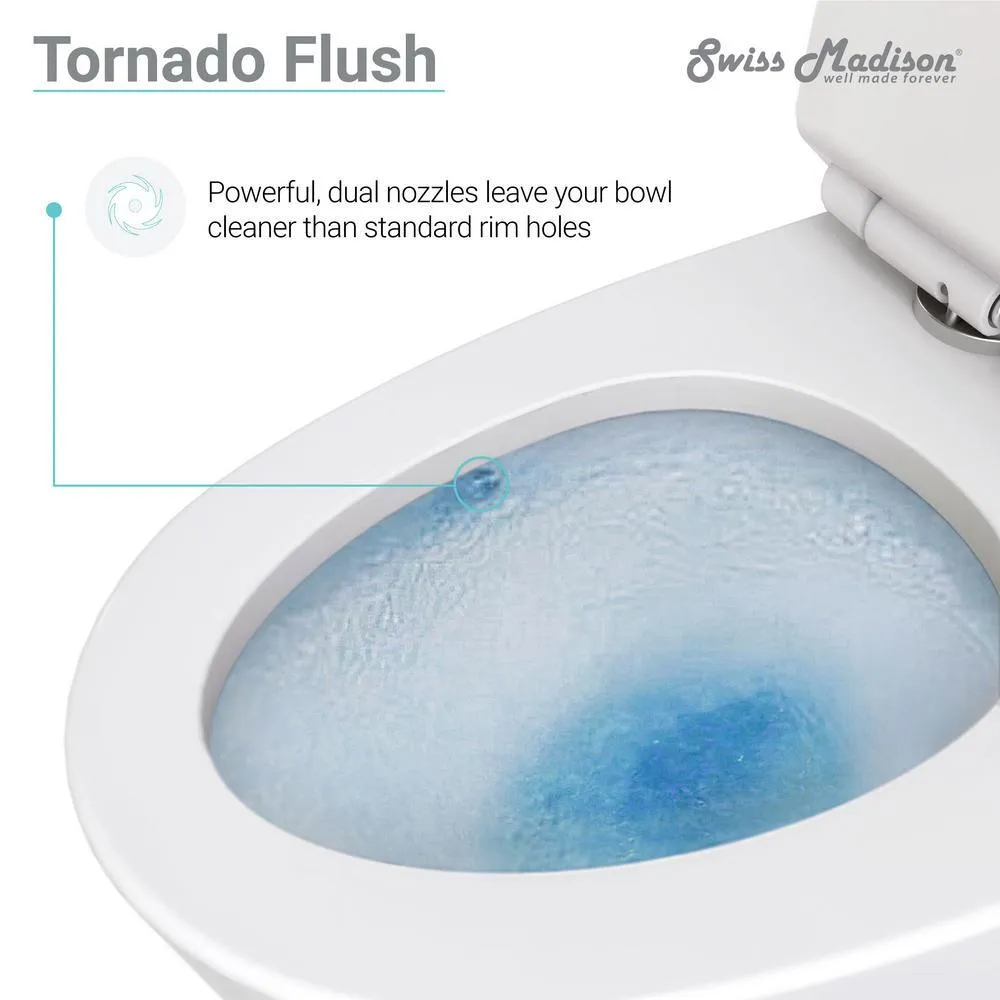 Swiss Madison Burdon 1-Piece 0.8/1.28 GPF Dual Flush Square Toilet in White, Seat Included, photo 10 of 12