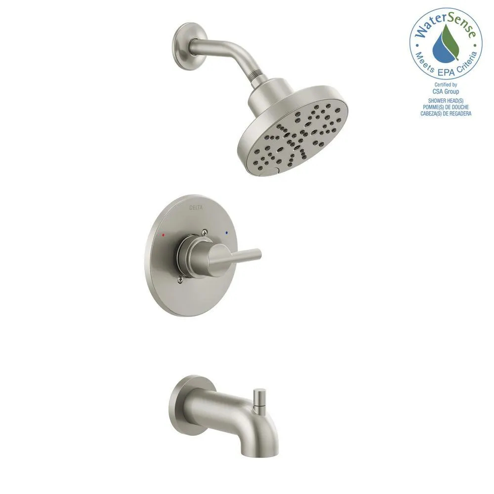 Nicoli Single-Handle 5-Spray Tub and Shower Faucet with H2OKinetic Technology in Stainless (Valve Included), photo 11 of 13