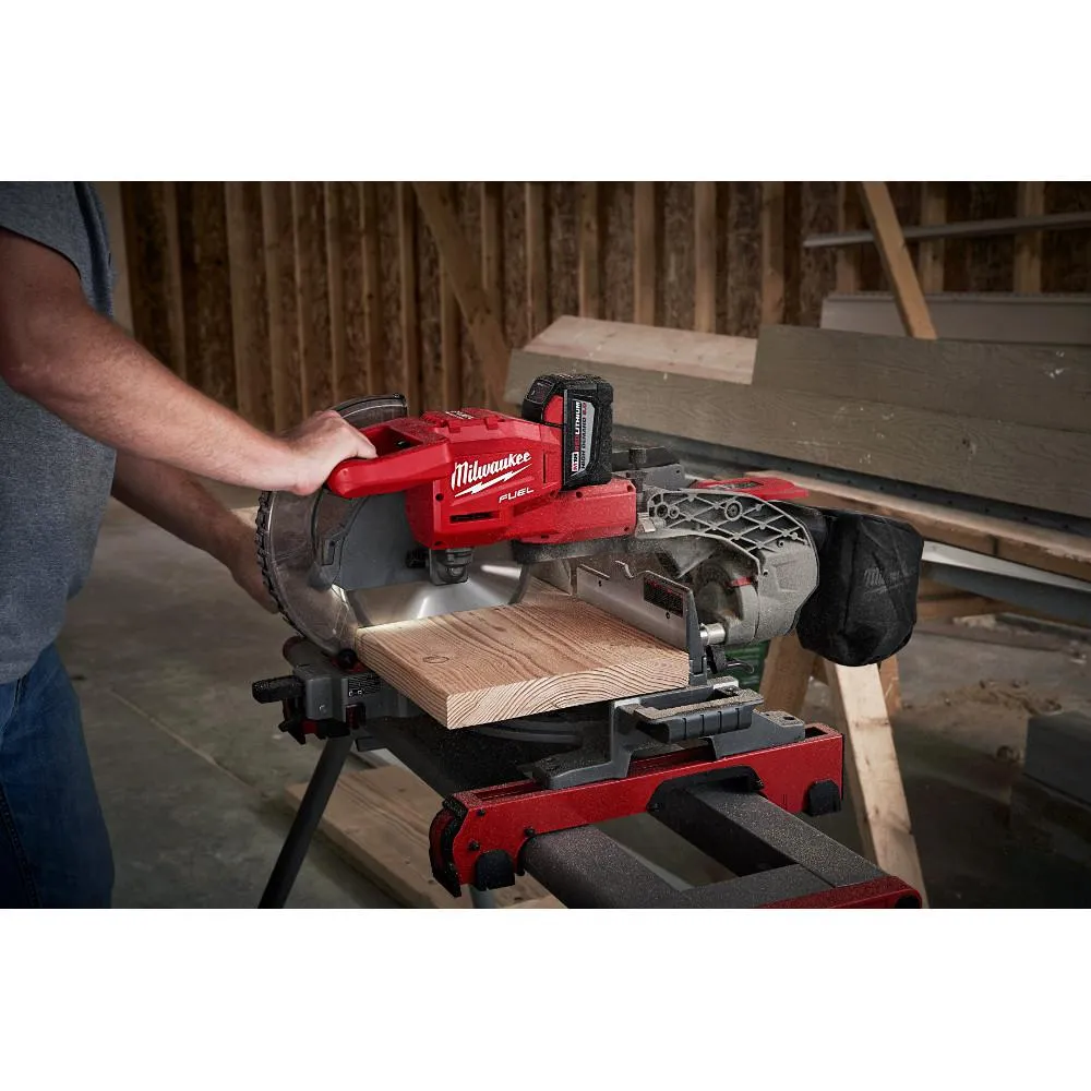 M18 FUEL 18-Volt Lithium-Ion Brushless Cordless 10 in. Dual Bevel Sliding Compound Miter Saw Kit W/(1) 9.0Ah Battery, photo 9 of 13