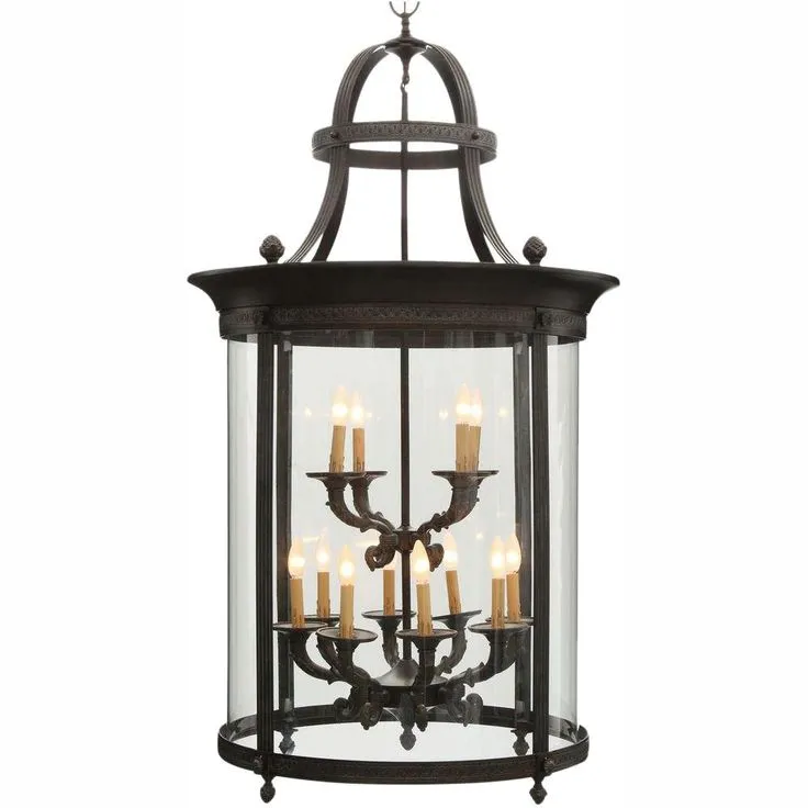 Chatham Collection 12-Light French Bronze Outdoor Hanging Mount Country Influence Foyer Lantern, photo 7 of 9