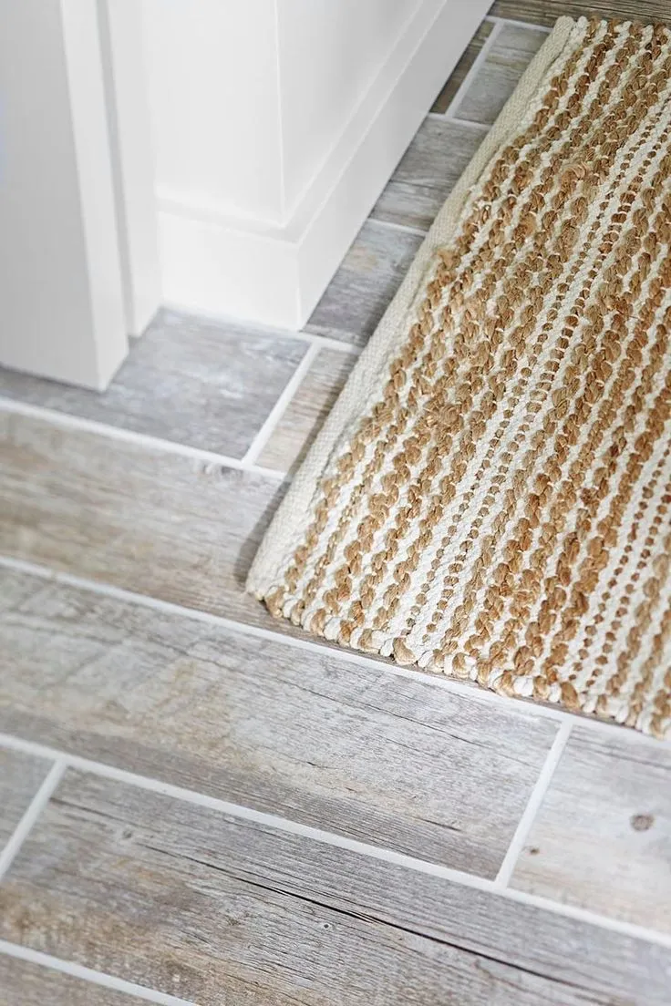 Style Selections Natural Timber Whitewash 6-in x 36-in Glazed Porcelain Wood Look Floor and Wall Tile, photo 5 of 8