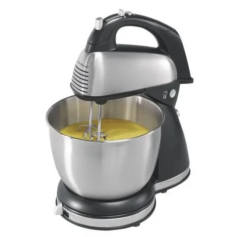 4-Quart 6-Speed Ss and Black Plastic Stand Mixer