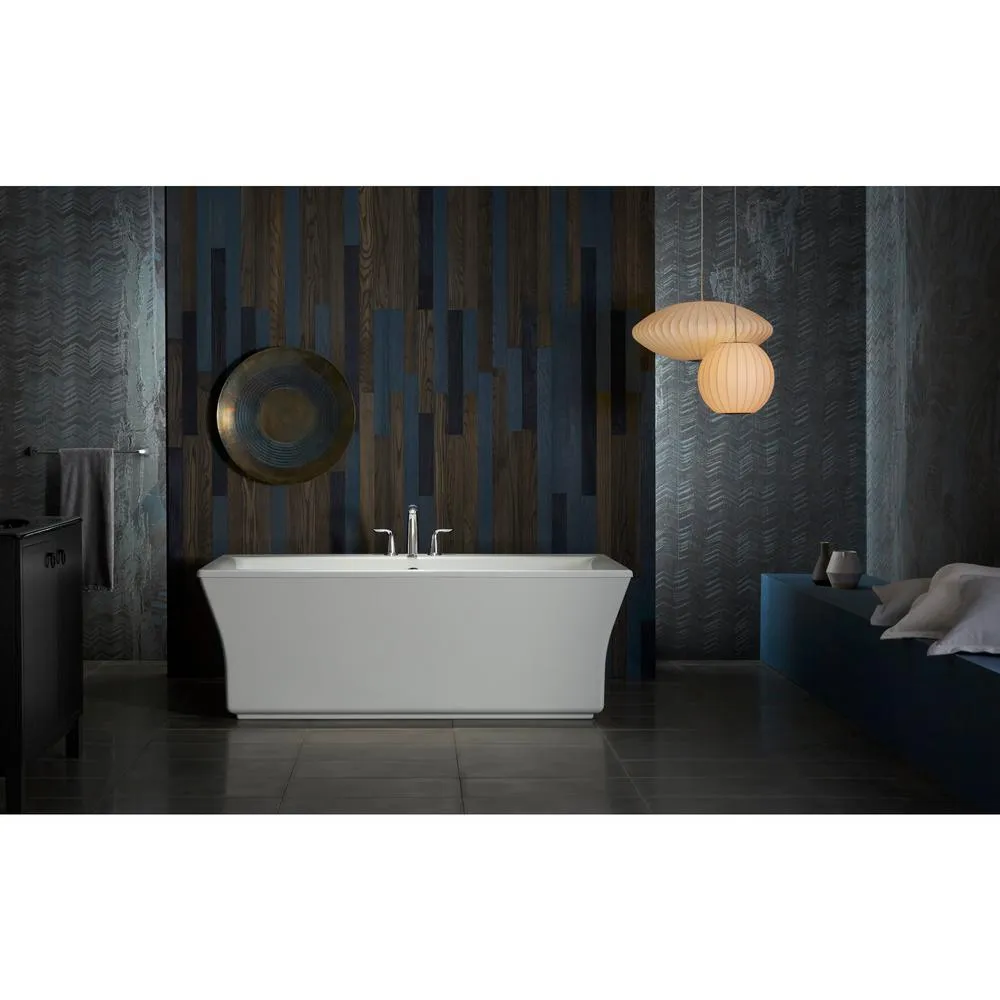 Stargaze 72 in. x 36 in. Freestanding Bathtub with Fluted Shroud and Center Drain in White, photo 4 of 8
