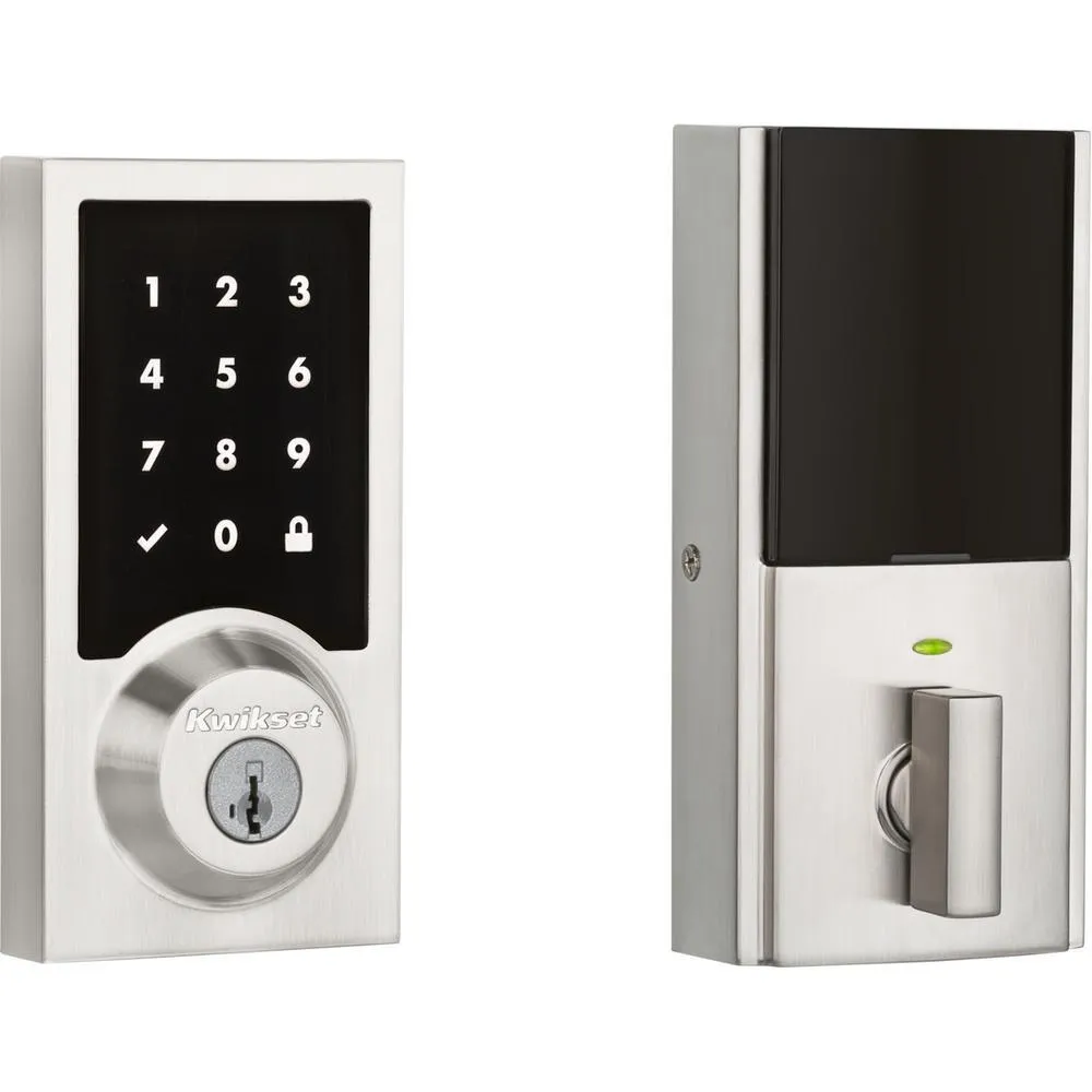 Kwikset Premis Contemporary Touchscreen Smart Lock Matte Black Single Cylinder Electronic Deadbolt Featuring SmartKey Security, photo 7 of 7