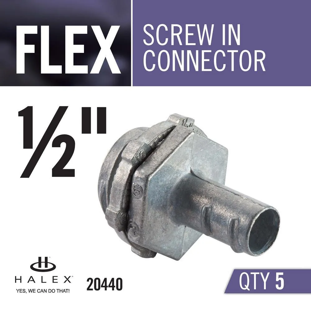 1/2 in. Flexible Metal Conduit (FMC) Screw-In Connector (5-Pack), photo 4 of 6