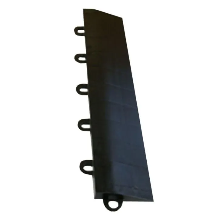 Greatmats Click Tile Black 2-3/8 in. x 12.14 in. x 5/8 in. Female Border Ramp with Loops (Case of 4), photo 5 of 8