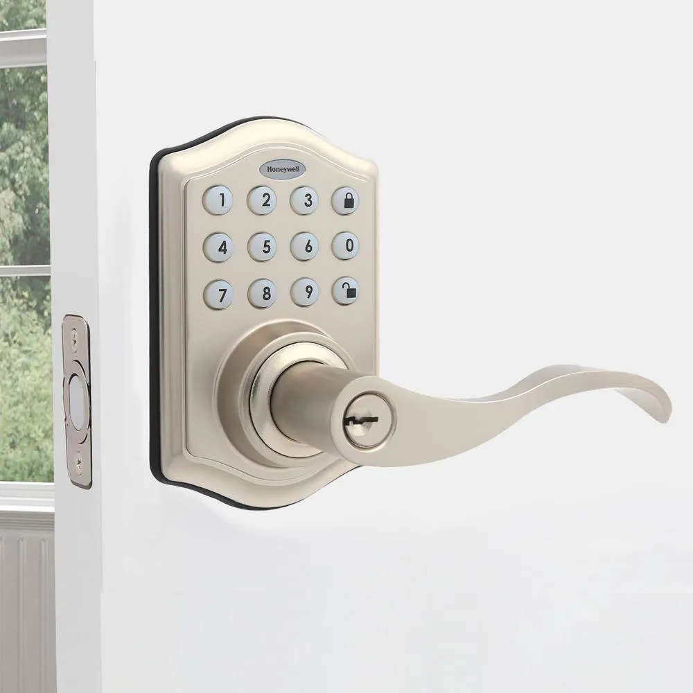 Satin Nickel Keypad Electronic Door Lever Entry Lock, photo 2 of 7