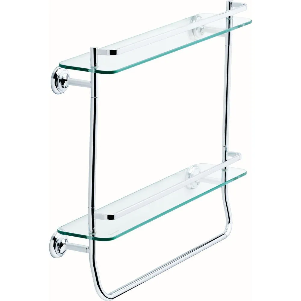 Delta 20 in. W Double Glass Shelf with Towel Bar in Brushed Nickel, photo 10 of 11