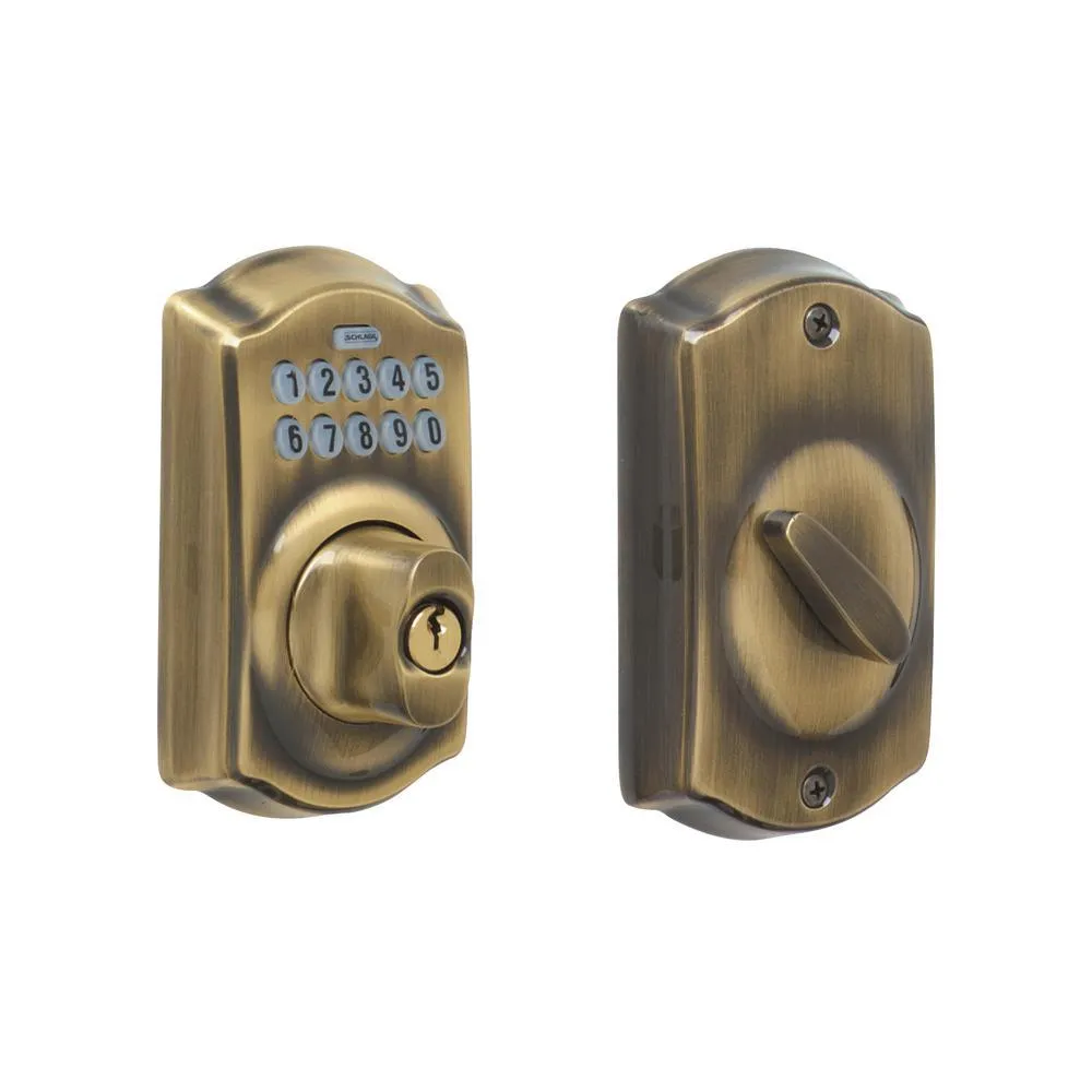 Camelot Satin Nickel Keypad Electronic Door Lock Deadbolt, photo 11 of 11