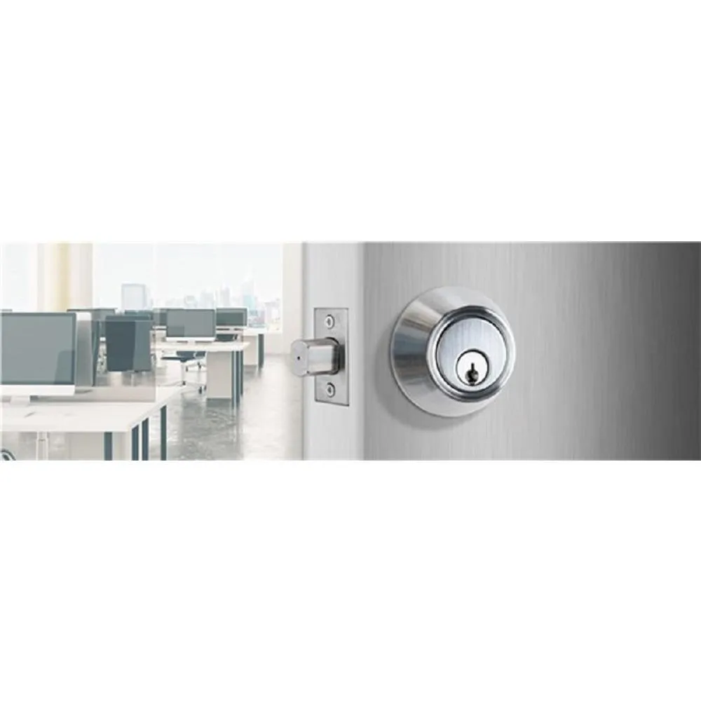 Commercial 2-3/4 in. Single Cylinder Satin Chrome Heavy-Duty Industrial Deadbolt, photo 4 of 4