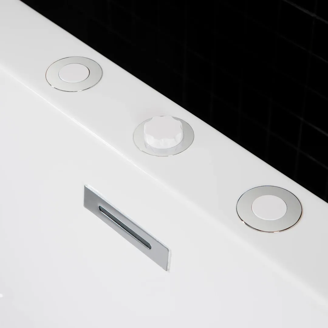 WOODBRIDGE Andria 67 in. Acrylic Freestanding Whirlpool & Air Bathtub with Drain and Overflow, White, photo 14 of 16