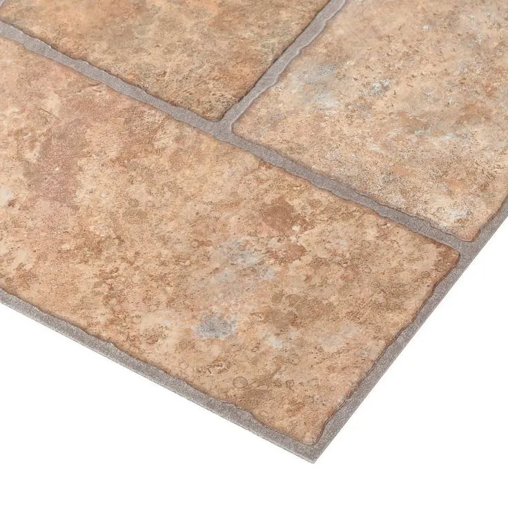 TrafficMASTER Bodden Bay 12 in. x 12 in. Terra Cotta Peel and Stick Vinyl Tile (30 sq. ft. / case), photo 7 of 8