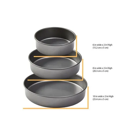 3-Piece Professional Non-Stick Round Cake Pan Set