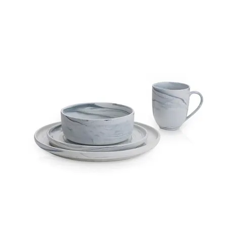 Casual Gray Porcelain Dinnerware Set (Set for 8)