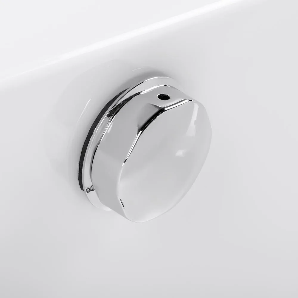 66.96 in. Acrylic Center Drain Oval Double Slipper Flatbottom Freestanding Bathtub in White, photo 7 of 9