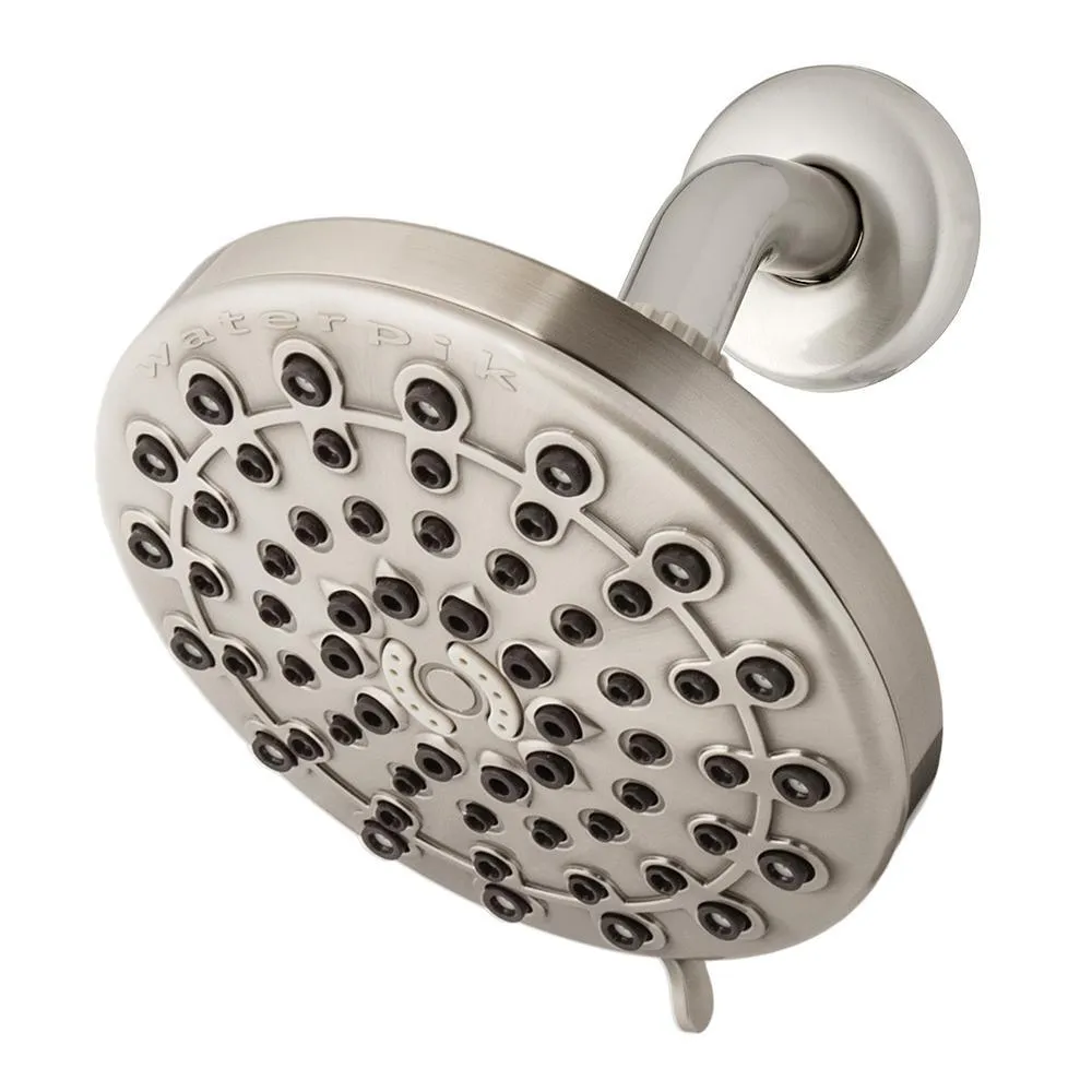 6-Spray 6 in. Single Wall Mount Low Flow Fixed Rain Shower Head in Brushed Nickel, photo 9 of 9