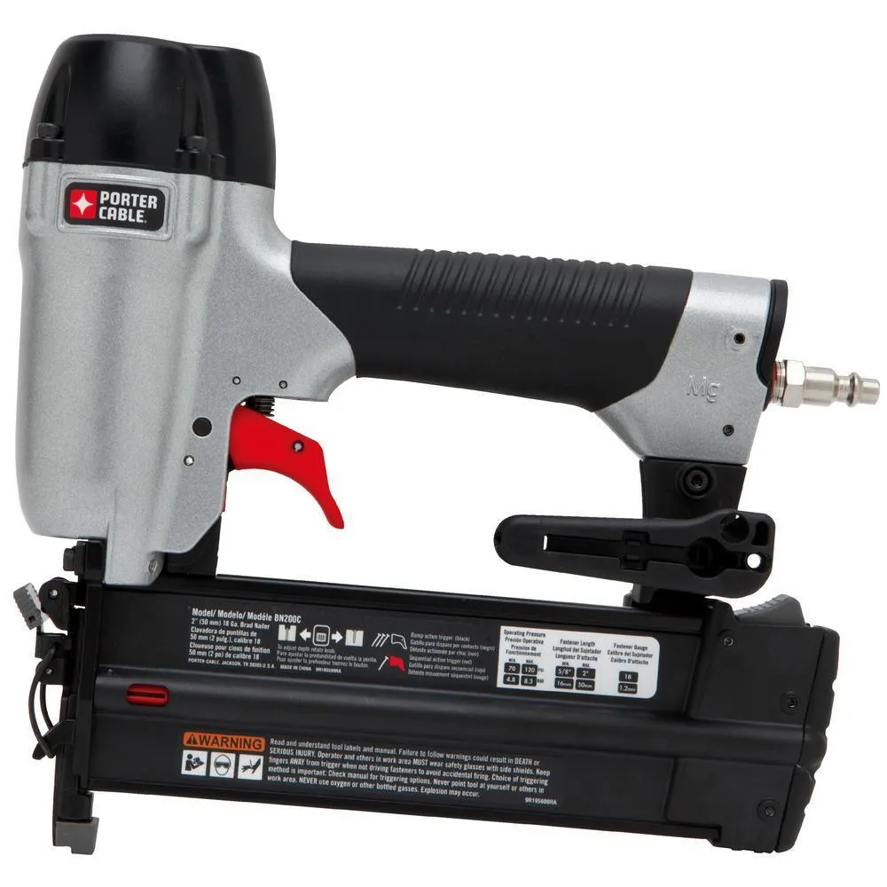 PORTER-CABLE 15-Gauge Pneumatic 2-1/2 in. Angled Finish Nailer Kit with Bonus 18-Gauge Brad Nailer Kit, photo 12 of 15