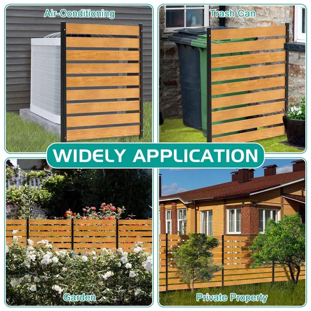 BOZTIY Air Conditioner Fence 1-Panel Equipment Fence 38 in. W x 60 in. H Privacy Fence w/ Metal Stakes Suitable for Lawn Chair, photo 5 of 7