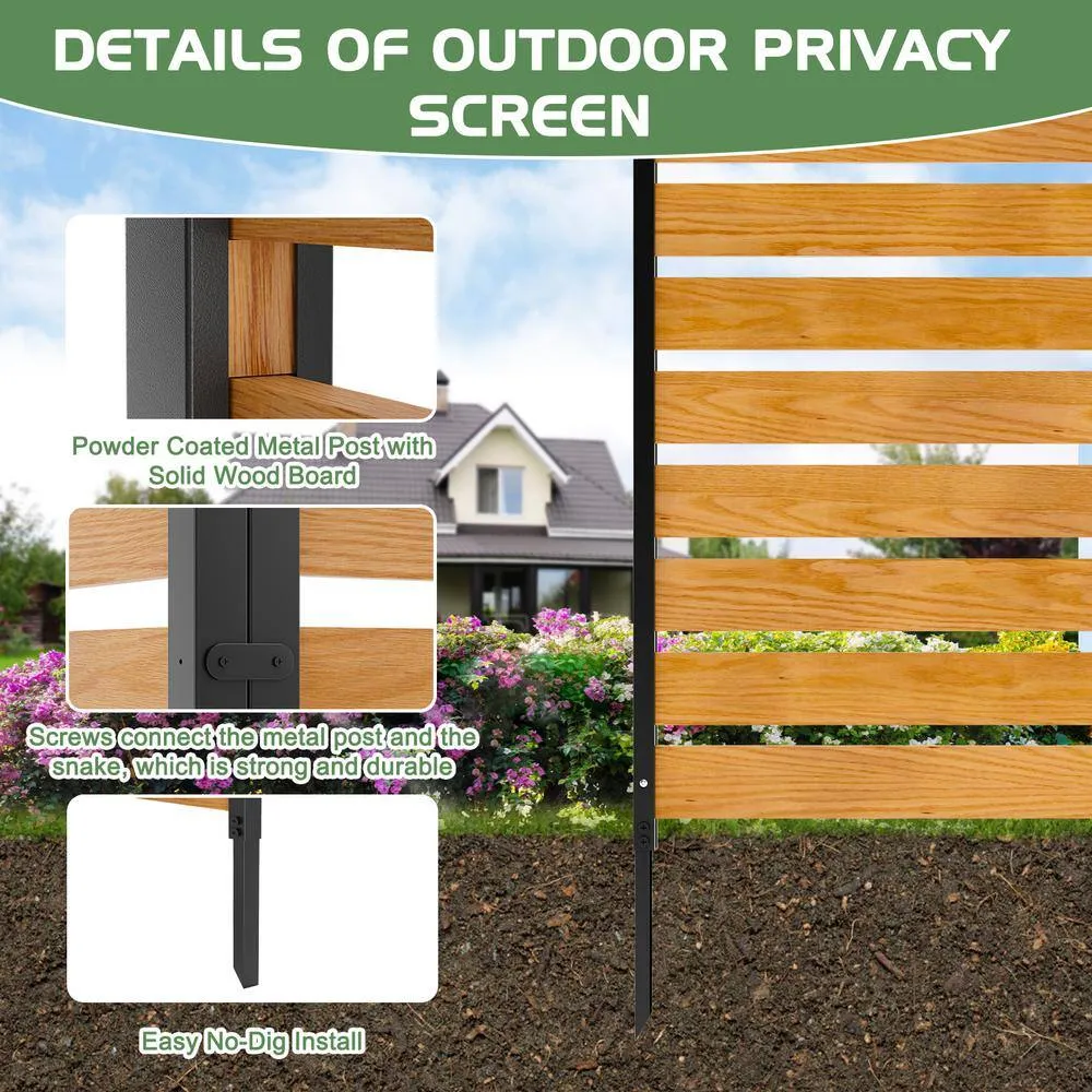 BOZTIY Air Conditioner Fence 1-Panel Equipment Fence 38 in. W x 60 in. H Privacy Fence w/ Metal Stakes Suitable for Lawn Chair, photo 7 of 7