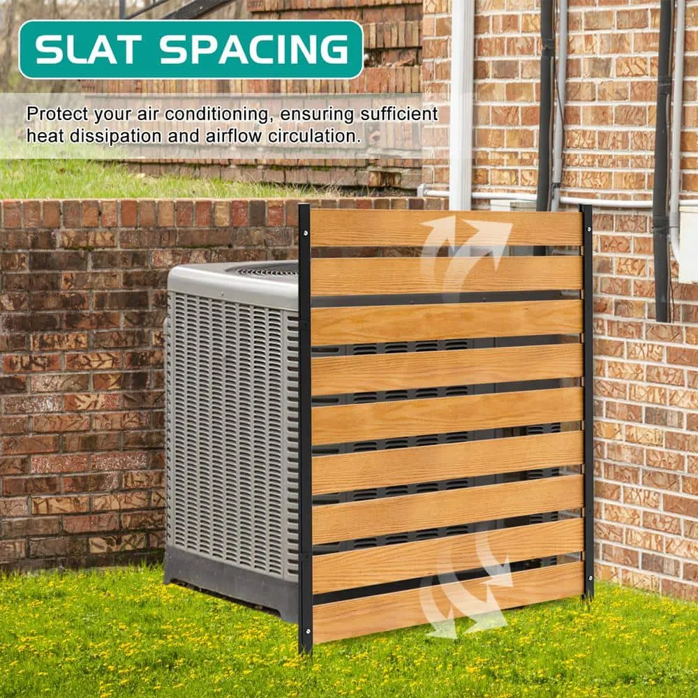 BOZTIY Air Conditioner Fence 1-Panel Equipment Fence 38 in. W x 60 in. H Privacy Fence w/ Metal Stakes Suitable for Lawn Chair, photo 2 of 7