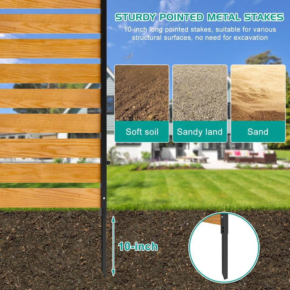 BOZTIY Air Conditioner Fence 1-Panel Equipment Fence 38 in. W x 60 in. H Privacy Fence w/ Metal Stakes Suitable for Lawn Chair, photo 6 of 7