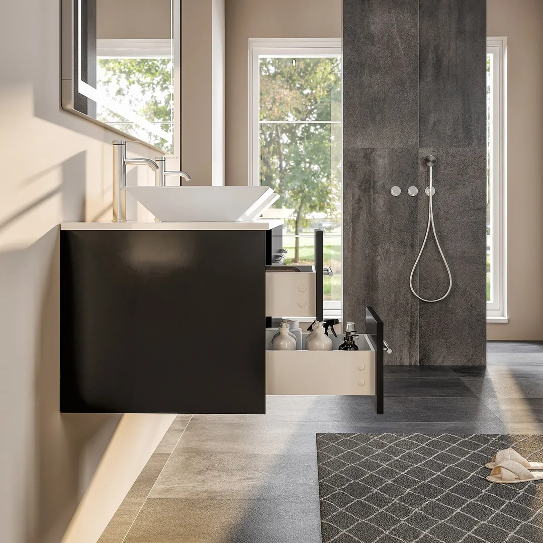 Eviva Totti Wave 72 in. W x 16 in. D x 22 in. H Double Bathroom Vanity, Espresso, White Glassos Top, White Vessel Sinks, photo 6 of 8