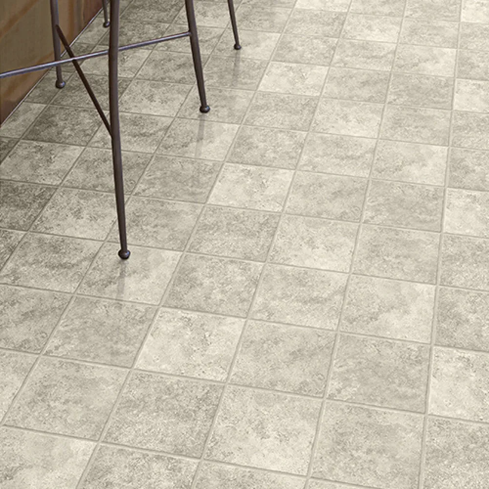Congoleum (Sample) AirStep Plus Oxford Square London Fog Waterproof Stone Look Glue-Down Sheet Vinyl, photo 3 of 4