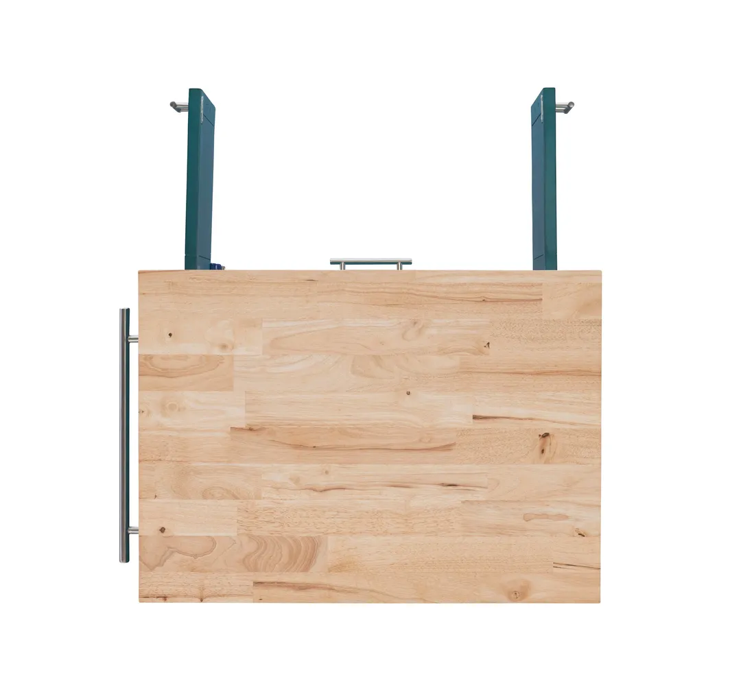 Powell Green Wood Base with Wood Butcher Block Top Rolling Kitchen Cart (28-in x 20.25-in x 33.5-in), photo 15 of 15
