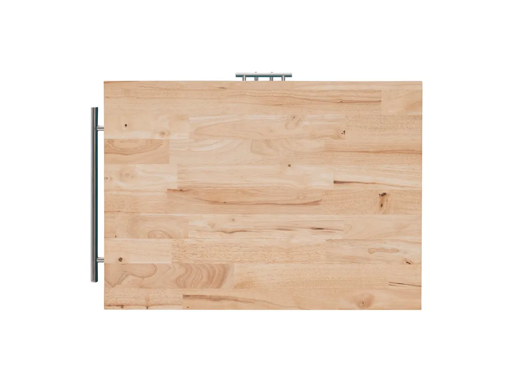 Powell Green Wood Base with Wood Butcher Block Top Rolling Kitchen Cart (28-in x 20.25-in x 33.5-in), photo 13 of 15