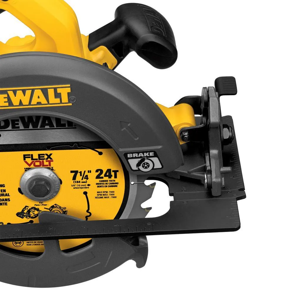 DEWALT FLEXVOLT 60-Volt MAX Lithium-Ion Cordless Brushless 7-1/4 in. Circular Saw with Battery and Bonus 1/2 in. Impact Wrench, photo 13 of 22