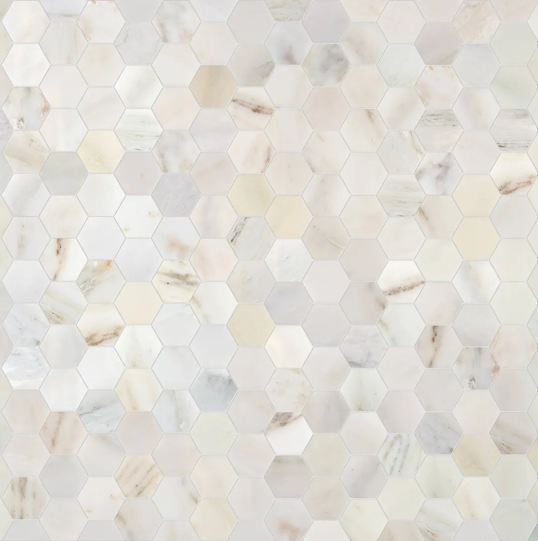 Satori Bianco Perla 12-in x 12-in Polished Natural Stone Look Hexagon Mosaic Floor and Wall Tile (0.96-sq. ft/ Piece), photo 7 of 7