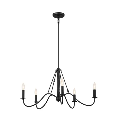 Freesia 5-Light Black Farmhouse Chandelier