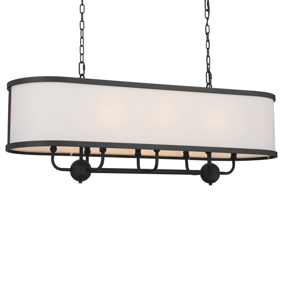 Kichler Heddle 8-Light Black Farmhouse Chandelier, photo 2 of 9