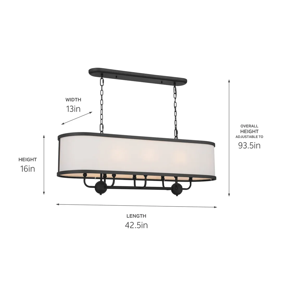 Kichler Heddle 8-Light Black Farmhouse Chandelier, photo 8 of 9