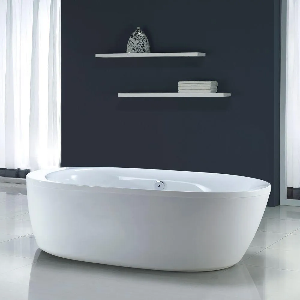 Logan 71 inches Center Drain Freestanding Bathtub in Glossy White, photo 6 of 7